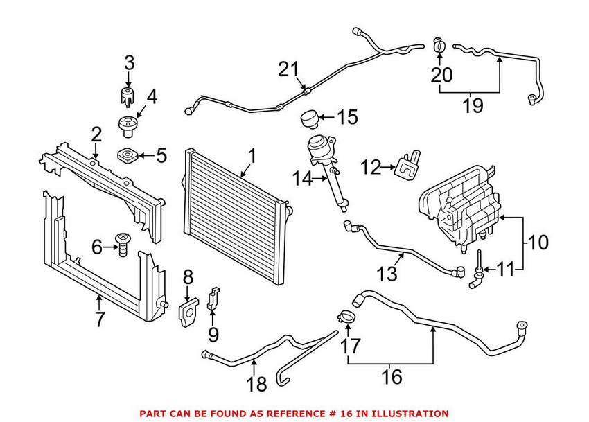 BMW Engine Coolant Reservoir Hose 17122284286